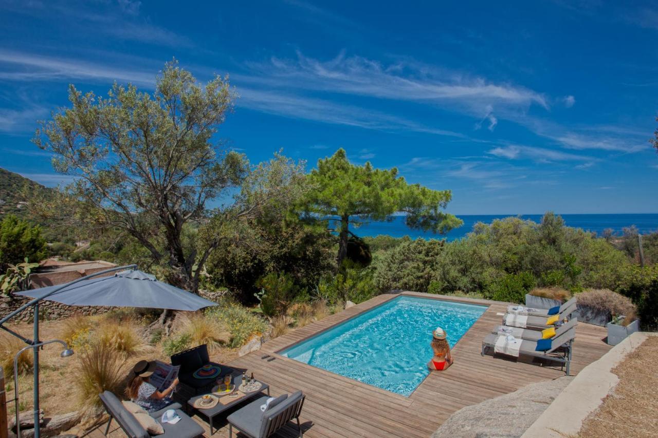 Villa Bodri, Maison En Pierre Avec Vue Mer Et Piscine Chauffee LʼÎle-Rousse Zewnętrze zdjęcie