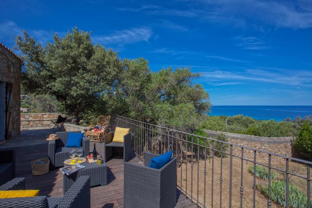 Villa Bodri, Maison En Pierre Avec Vue Mer Et Piscine Chauffee LʼÎle-Rousse Zewnętrze zdjęcie